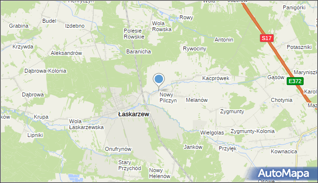 mapa Nowy Pilczyn, Nowy Pilczyn na mapie Targeo